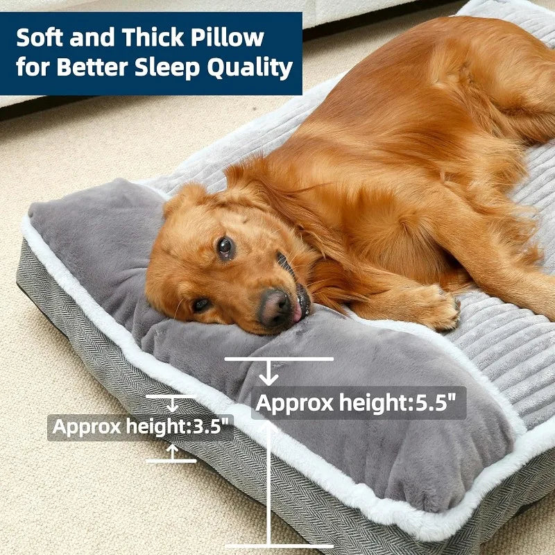 Large Dog Bed with Pillow