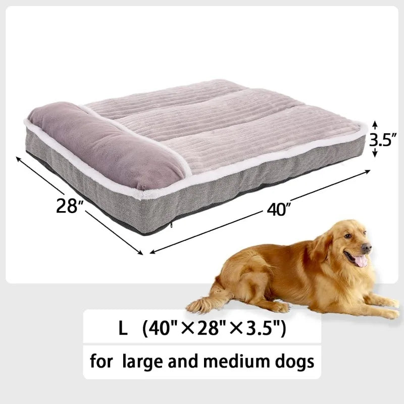 Large Dog Bed with Pillow