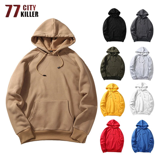 Euro Size Hoodies Spring Autumn High Quality Cotton Fleece Lined Men S-2XL.